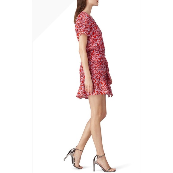 Tanya Taylor Red Printed Zora Dress Size 6 City Cocktail - Picture 8 of 10